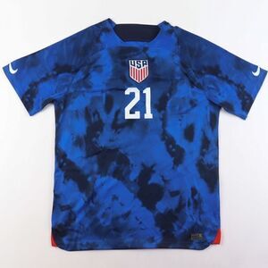 USA Men's Soccer 2022 Away Jersey - Reyna #21 Sz XL NWT